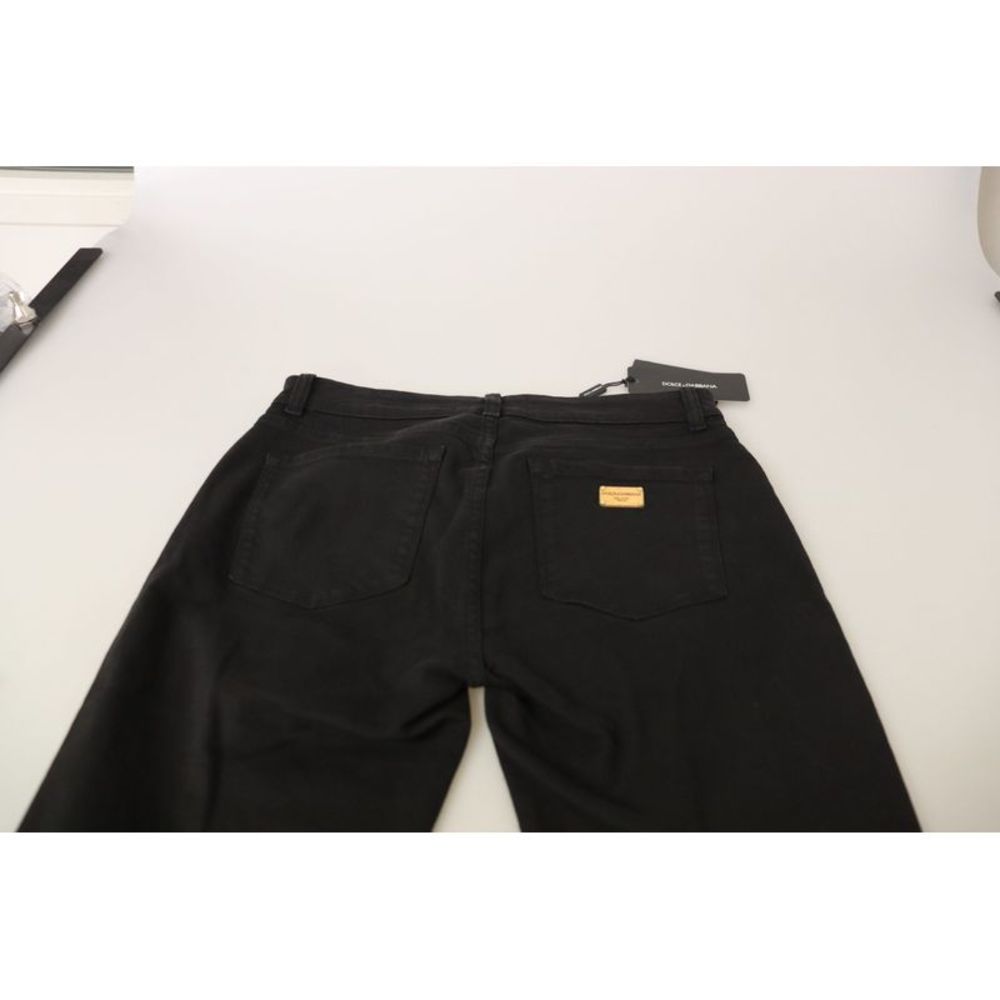 Dolce & Gabbana Black Mid Waist Skinny Denim Cotton Women's Jeans - Picture 4 of 6